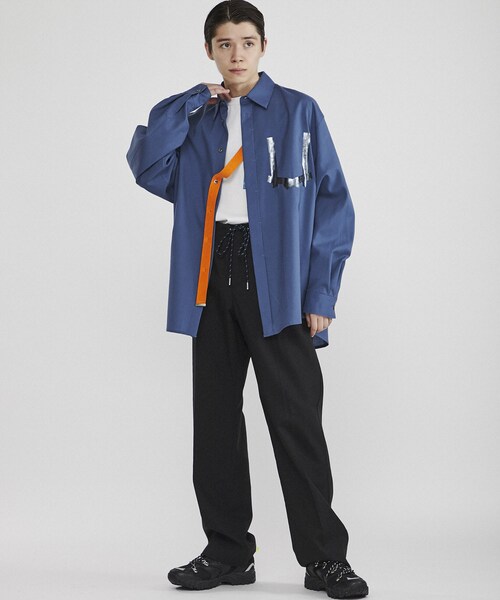 Name.(ネーム)の「オフスケールウールイージートラウザー(パンツ・メンズ・BLU/GRY/BLACK・0/1/2)」の2枚目の写真