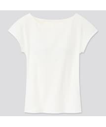 UNIQLO | リブボートネックフレンチスリーブブラT(ブラジャー)