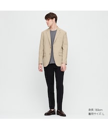 UNIQLO | 感動ジャケット（コットンライク・袖丈2cm短め 着丈1cm短め）セットアップ可能(その他アウター)