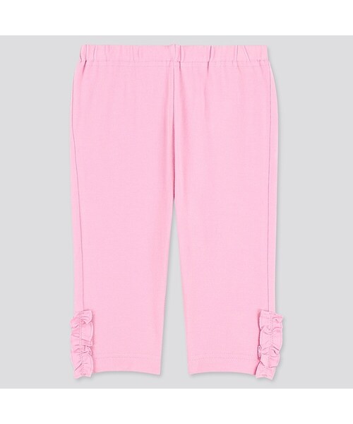 UNIQLO（ユニクロ）の「レギンス（フリル・7分丈）（その他ベビー用品・キッズ・BLACK 09/PINK 11・110/90/70/80/100）」の2枚目の写真