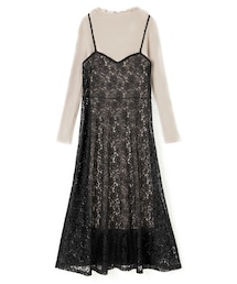GRL | ニット×フラワーレースキャミワンピースセットアップ(セットアップ)