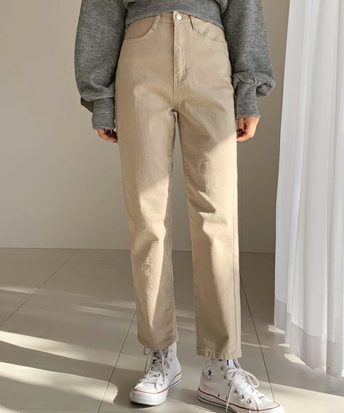 DHOLIC(ディーホリック)の「ハイウエストスリムパンツ(その他パンツ・レディース・ベージュ/ホワイト/ブラック/イエロー・S/M/L)」の1枚目の写真