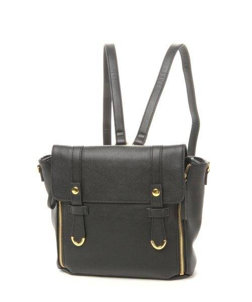 Heather（ヘザー）の「ダブルＺＩＰフラップリュック（バッグ・レディース・オフホワイト/ブラック/グリーン・ONE SIZE）」の2枚目の写真