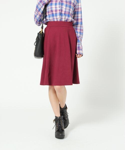 Heather（ヘザー）の「カラーフレアミディスカート（スカート・レディース・ブラック/レッド/グリーン/ボーダー・Ｆ）」の3枚目の写真