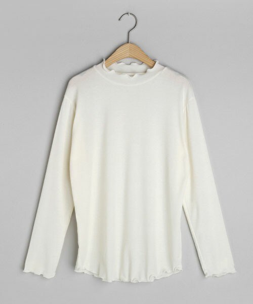 DHOLIC（ディーホリック）の「ウェーブハーフネックTシャツ（Tシャツ/カットソー・レディース・ベージュ/ホワイト/ブラック/ブルー・FREE）」の2枚目の写真