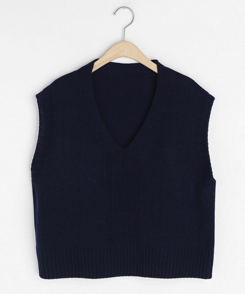 DHOLIC(ディーホリック)の「ルーズVネックベスト(ベスト・レディース・ベージュ/ホワイト/ブルー/ピンク・FREE)」の3枚目の写真