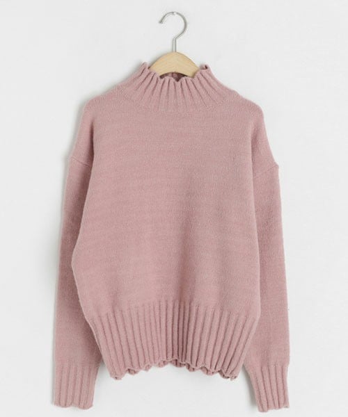 DHOLIC（ディーホリック）の「スカラップハイネックニット（ニット/セーター・レディース・ホワイト/ピンク/グリーン/ブルー/ベージュ/ブラウン・FREE）」の6枚目の写真