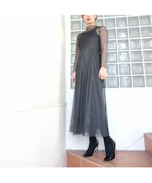 kaene | kaene　ラメチュールメロウワンピース(ワンピース)