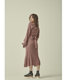 N WITH. | バックオープンロングニットワンピース(ワンピース)