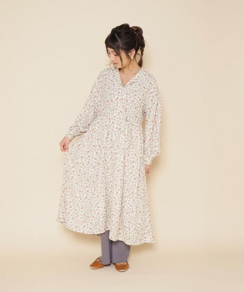 Crisp（クリスプ）の「リブフレアパンツ[c2R2684]（その他パンツ・レディース・ブラウン/ネイビー・FREE）」の4枚目の写真