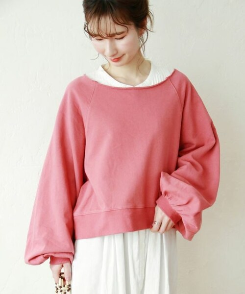 Crisp（クリスプ）の「カットオフショートスウェット[c1k2646]（スウェット・レディース・アイボリー/カーキ/レッド・FREE）」の3枚目の写真