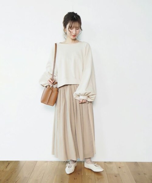 Crisp（クリスプ）の「カットオフショートスウェット[c1k2646]（スウェット・レディース・アイボリー/カーキ/レッド・FREE）」の4枚目の写真