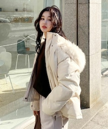 DHOLIC（ディーホリック）の「ファー付フード中綿ジャンパー（その他