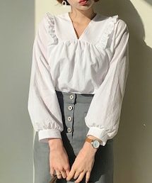 DHOLIC | フリルVネックブラウス(シャツ/ブラウス)