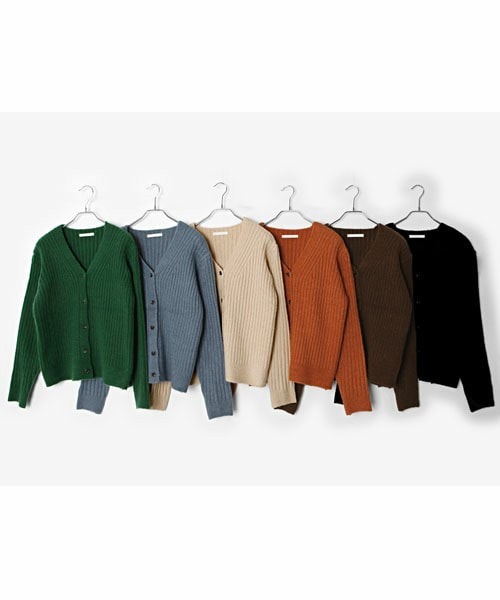 DHOLIC STYLE（ディーホリックスタイル）の「[laurenhi] 6COLORSリブニットカーディガン（カーディガン/ボレロ・レディース・ブルー/グリーン/オレンジ/ブラック/ブラウン/ベージュ・FREE）」の4枚目の写真