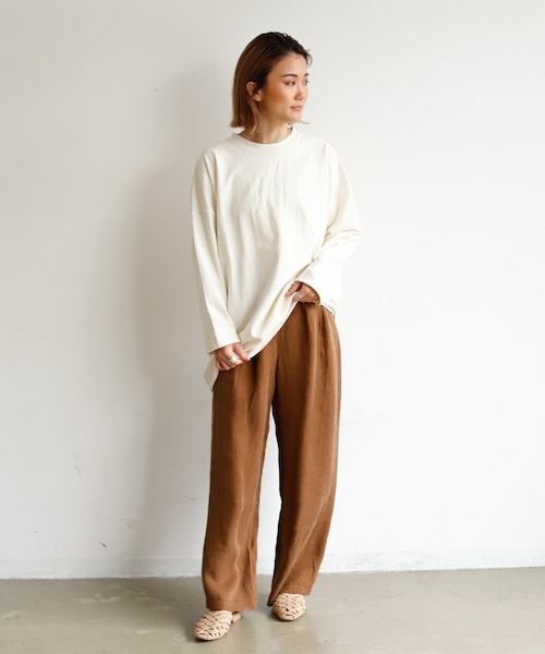 Auntie Rosa Holiday（アンティローザホリデー）の「キュプラルーズパンツ（その他パンツ・レディース・グレー/ブラウン/ベージュ/ホワイト/ブルー・FREE）」の3枚目の写真