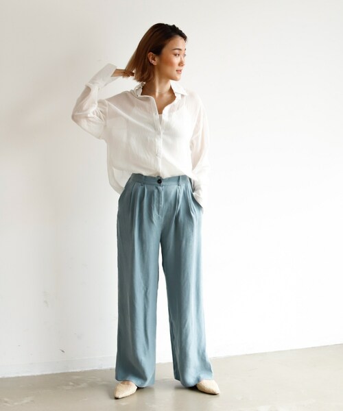 Auntie Rosa Holiday（アンティローザホリデー）の「キュプラルーズパンツ（その他パンツ・レディース・グレー/ブラウン/ベージュ/ホワイト/ブルー・FREE）」の5枚目の写真