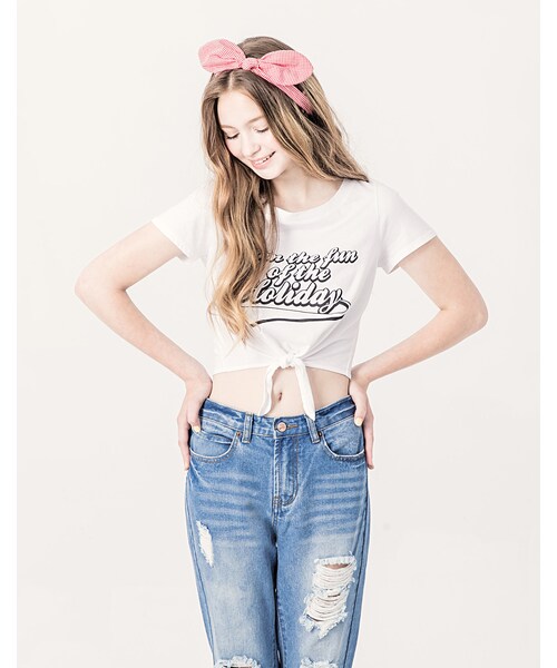 PAZZO（パッゾ）の「淺色仿舊刷破九分男友褲（その他・レディース・淺藍・S/M/L）」の6枚目の写真