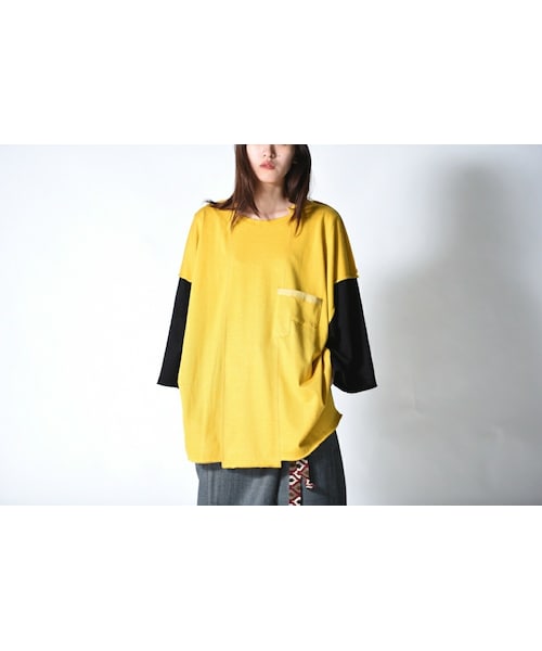 FLAG by ALEXIA STAM（フラッグバイアリシアスタン）の「Leh BIG Silhouette L/S T-SH（Tシャツ/カットソー・レディース・ホワイト/イエロー/レッド・M）」の2枚目の写真