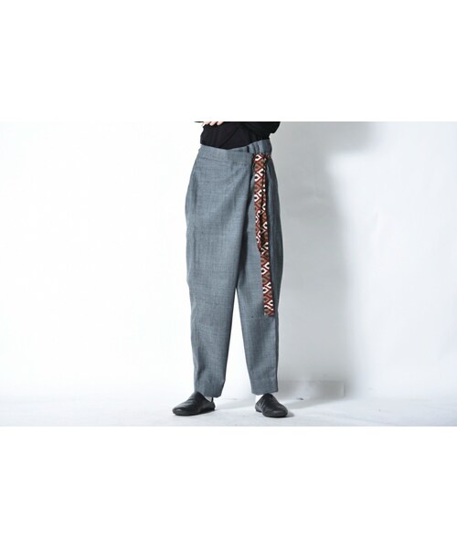 FLAG by ALEXIA STAM（フラッグバイアリシアスタン）の「Leh Thai Type Khadi Slacks（スラックス・レディース・ブルー/グレー・M）」の2枚目の写真