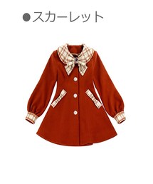 Bobon21 | チェック柄ドーリーワンピースコート-全２色-(ダッフルコート)