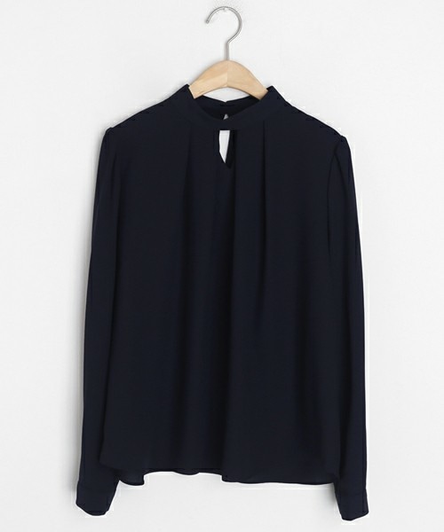 DHOLIC（ディーホリック）の「タックスリットネックブラウス（シャツ/ブラウス・レディース・ベージュ/ホワイト/ブラック・FREE）」の3枚目の写真