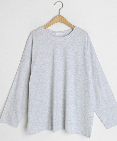 DHOLIC（ディーホリック）の「ルーズラウンドTシャツ（Tシャツ/カットソー・レディース・ホワイト/グレー/パープル/ブラック/オレンジ・FREE）」の3枚目の写真