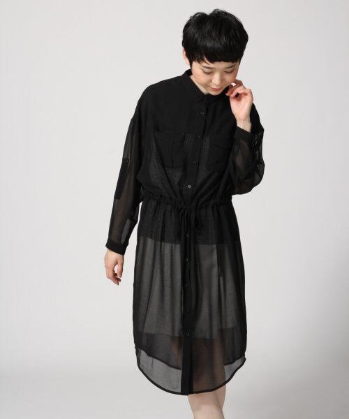 JEANASIS（ジーナシス）の「シアーロングジャケット（ジャケット/アウター・レディース・ホワイト/ブラック・FREE）」の5枚目の写真