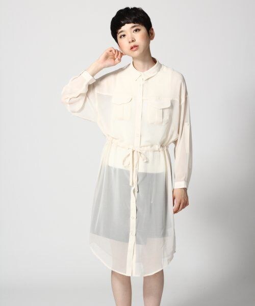 JEANASIS（ジーナシス）の「シアーロングジャケット（ジャケット/アウター・レディース・ホワイト/ブラック・FREE）」の6枚目の写真