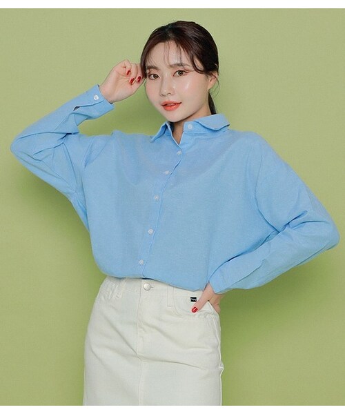 Hotping ホッピン の ラウンドヘムパステルカラーシャツ シャツ ブラウス Wear