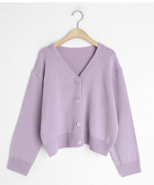 DHOLIC（ディーホリック）の「Vネックカーディガン（カーディガン/ボレロ・レディース・グリーン/パープル/ベージュ/ブラック・FREE）」の4枚目の写真