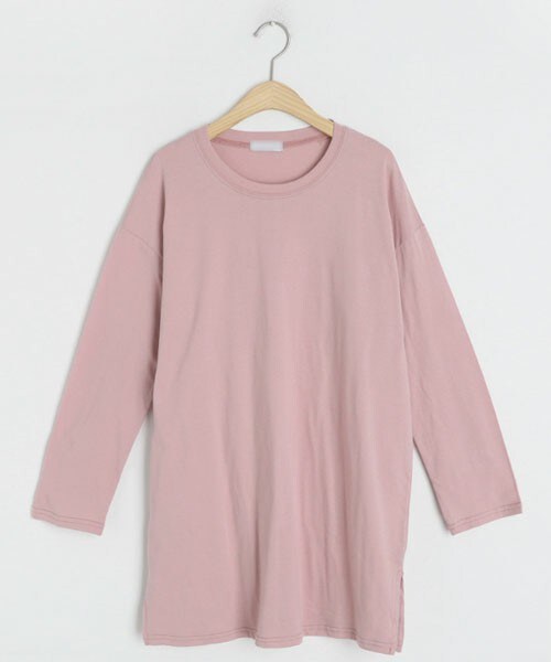 DHOLIC（ディーホリック）の「スリットルーズTシャツ（Tシャツ/カットソー・レディース・ホワイト/ピンク/イエロー/グリーン/グレー/ブラック・FREE）」の6枚目の写真