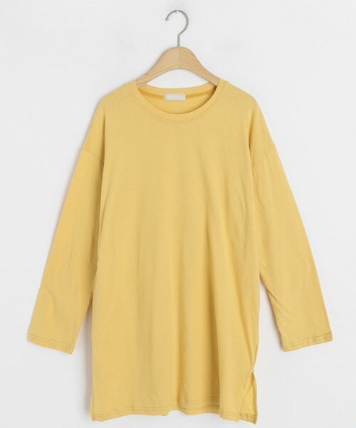 DHOLIC（ディーホリック）の「スリットルーズTシャツ（Tシャツ/カットソー・レディース・ホワイト/ピンク/イエロー/グリーン/グレー/ブラック・FREE）」の5枚目の写真