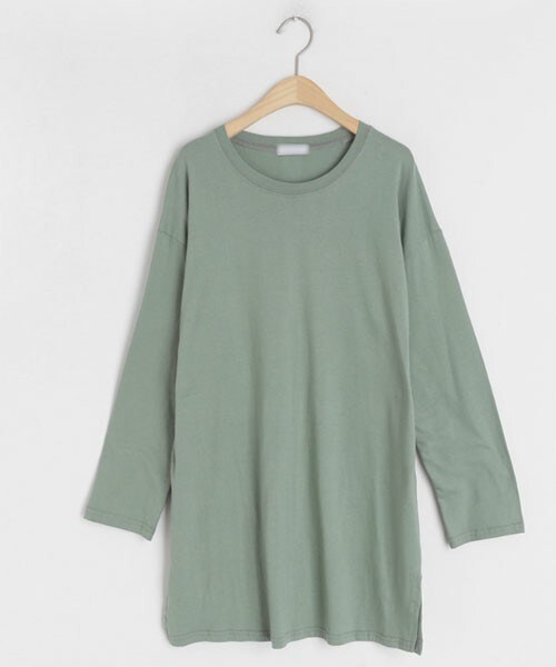 DHOLIC（ディーホリック）の「スリットルーズTシャツ（Tシャツ/カットソー・レディース・ホワイト/ピンク/イエロー/グリーン/グレー/ブラック・FREE）」の4枚目の写真