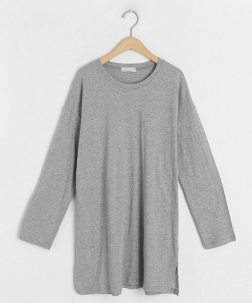 DHOLIC（ディーホリック）の「スリットルーズTシャツ（Tシャツ/カットソー・レディース・ホワイト/ピンク/イエロー/グリーン/グレー/ブラック・FREE）」の3枚目の写真