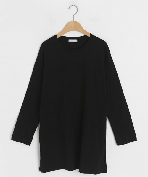 DHOLIC（ディーホリック）の「スリットルーズTシャツ（Tシャツ/カットソー・レディース・ホワイト/ピンク/イエロー/グリーン/グレー/ブラック・FREE）」の2枚目の写真