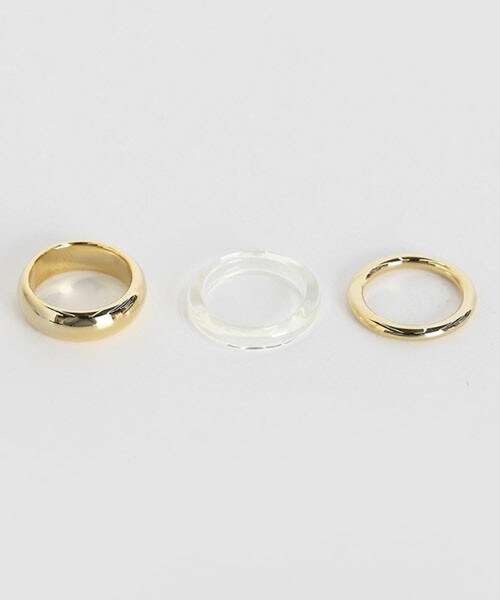 DHOLIC(ディーホリック)の「クリアブラスリング3SET(リング・レディース・シルバー/ゴールド・FREE)」の2枚目の写真