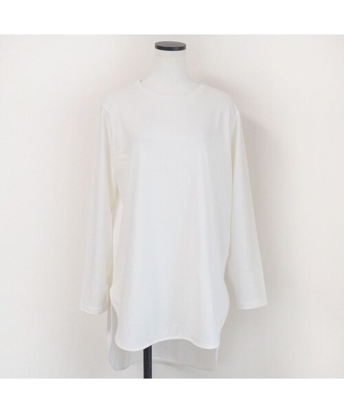 no brand（ノーブランド）の「コットンラウンドヘムロンTee（Tシャツ/カットソー・レディース・その他）」の9枚目の写真