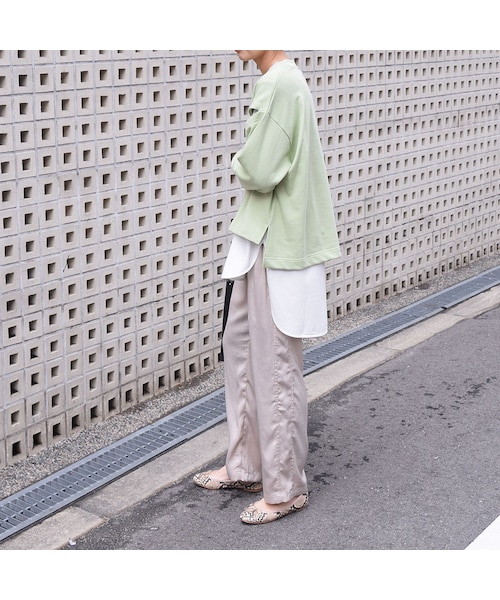 no brand（ノーブランド）の「コットンラウンドヘムロンTee（Tシャツ/カットソー・レディース・その他）」の6枚目の写真