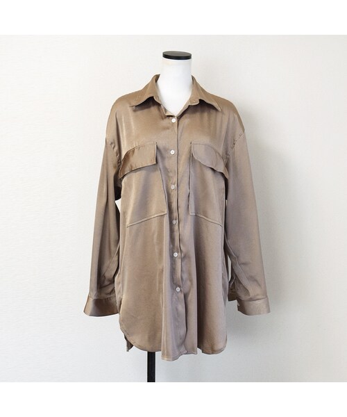 no brand（ノーブランド）の「サテンオーバーシャツBL（シャツ/ブラウス・レディース・その他）」の11枚目の写真