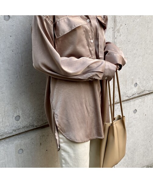 no brand（ノーブランド）の「サテンオーバーシャツBL（シャツ/ブラウス・レディース・その他）」の7枚目の写真