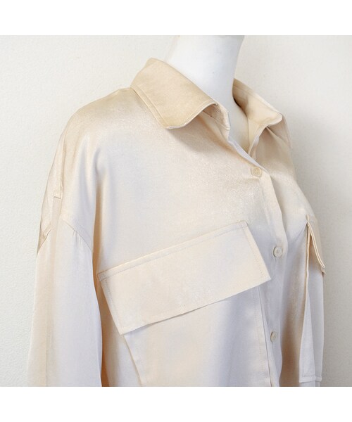 no brand（ノーブランド）の「サテンオーバーシャツBL（シャツ/ブラウス・レディース・その他）」の9枚目の写真