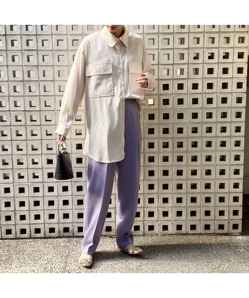 no brand（ノーブランド）の「サテンオーバーシャツBL（シャツ/ブラウス・レディース・その他）」の4枚目の写真