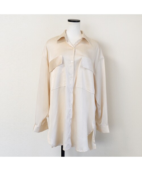 no brand（ノーブランド）の「サテンオーバーシャツBL（シャツ/ブラウス・レディース・その他）」の8枚目の写真