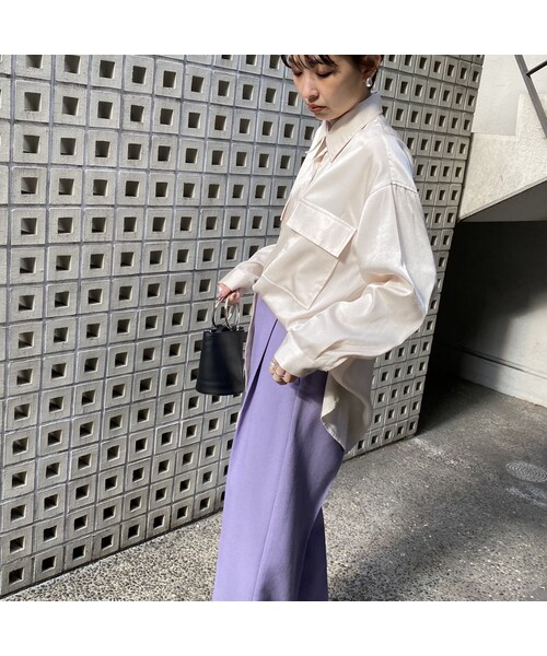 no brand（ノーブランド）の「サテンオーバーシャツBL（シャツ/ブラウス・レディース・その他）」の3枚目の写真