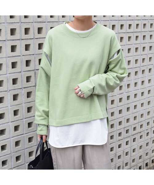 no brand（ノーブランド）の「スリットスリーブスウェットPO（スウェット・レディース・その他）」の3枚目の写真