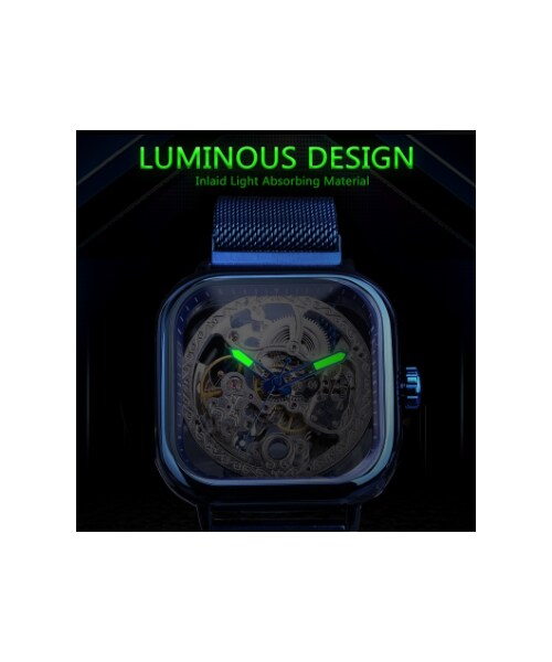 no brand（ノーブランド）の「FORSINING メンズ腕時計 スクエア スケルトン 自動巻き 機械式 スクエア 発光 海外トップブランド 選べる6色（その他・メンズ・その他）」の10枚目の写真