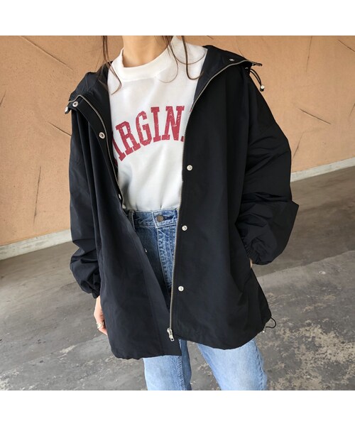 copine（コピン）の「ウエストリボン付き！ゆる可愛い袖ボリュームミドル丈マウンテンパーカー【クリックポスト対象商品】（マウンテンパーカー・レディース・その他）」の4枚目の写真