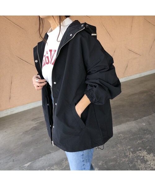 copine（コピン）の「ウエストリボン付き！ゆる可愛い袖ボリュームミドル丈マウンテンパーカー【クリックポスト対象商品】（マウンテンパーカー・レディース・その他）」の5枚目の写真