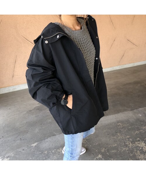 copine（コピン）の「ウエストリボン付き！ゆる可愛い袖ボリュームミドル丈マウンテンパーカー【クリックポスト対象商品】（マウンテンパーカー・レディース・その他）」の12枚目の写真